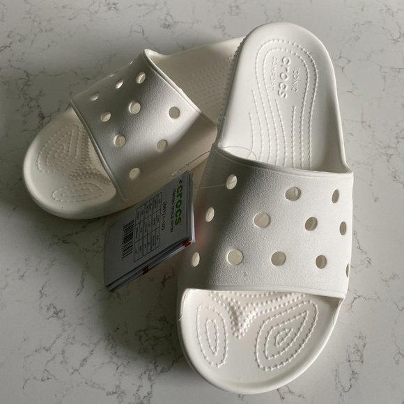 NWT Crocs Classic Slide White Summer Men\'s Sandals Size 6 main image 12